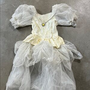 Elegant White and Cream Kids Princess Dress